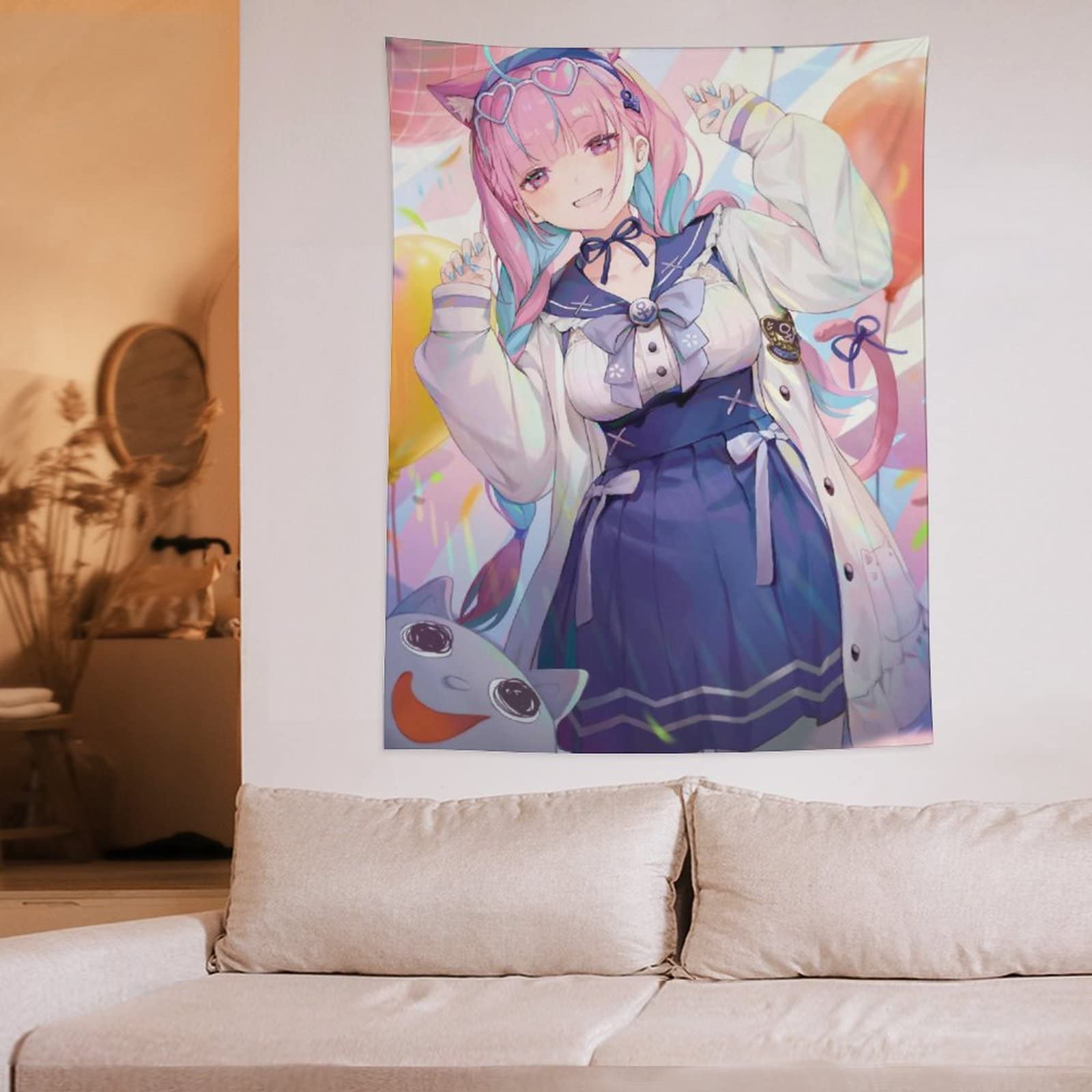 Amazon.co.jp: タペストリー 萌え キャラクター柄 VTuber 湊様 あく