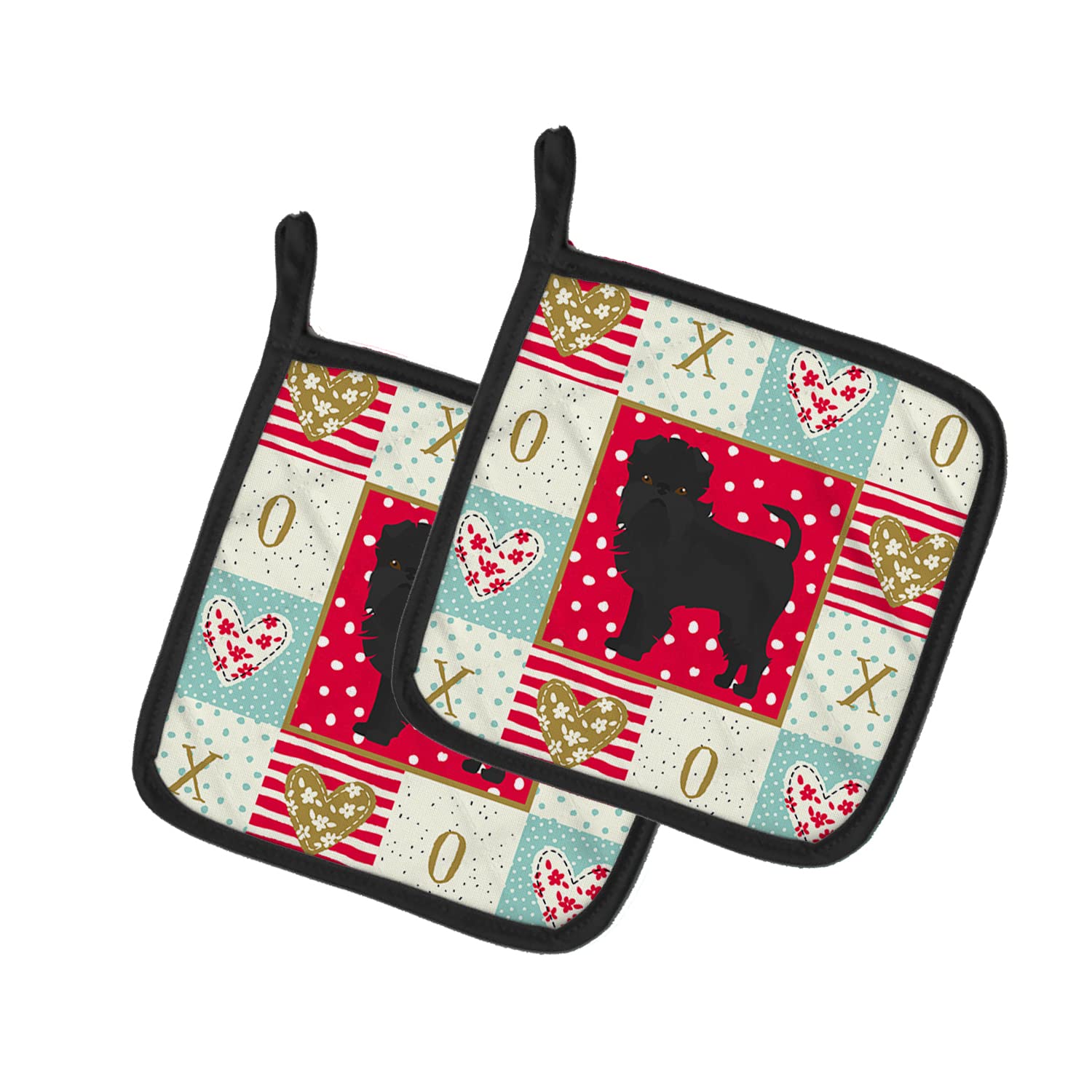 Caroline's Treasures CK5807PTHD Affenpinscher #2 Love Topflappen, 1 Paar, Mehrfarbig