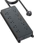 TROND Surge Protector Power Bar with 2 USB C, 4000 Joules, ETL Listed, 10 Widely Spaced Outlets, 5ft Flat Plug Extension Cord Indoor, Wall Mountable, Home Office Supplies Dorm Room Essentials