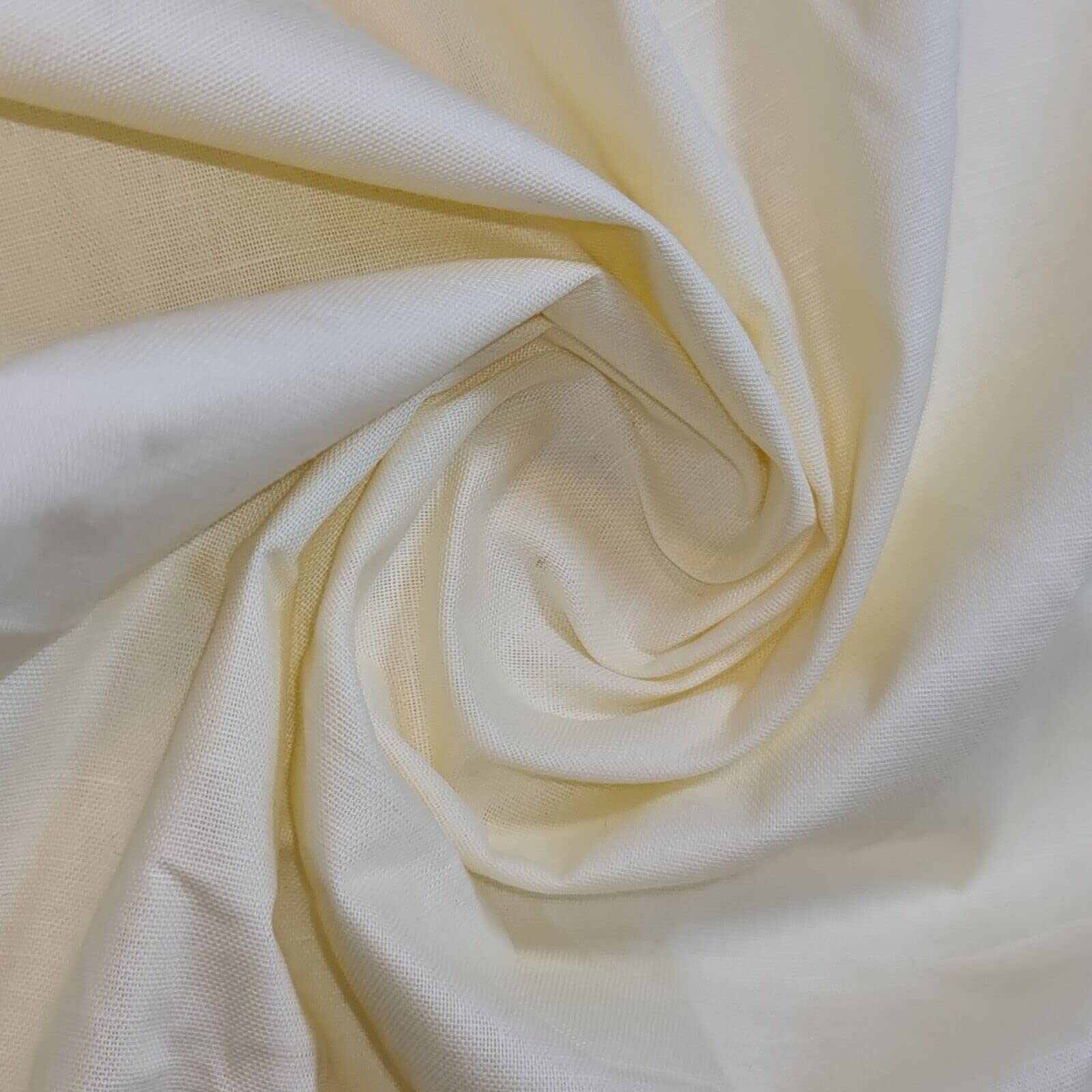 *Clearance* Plain 100% Cotton Linen Fabric Craft Dress Quilting Material 58" (Cream #2)