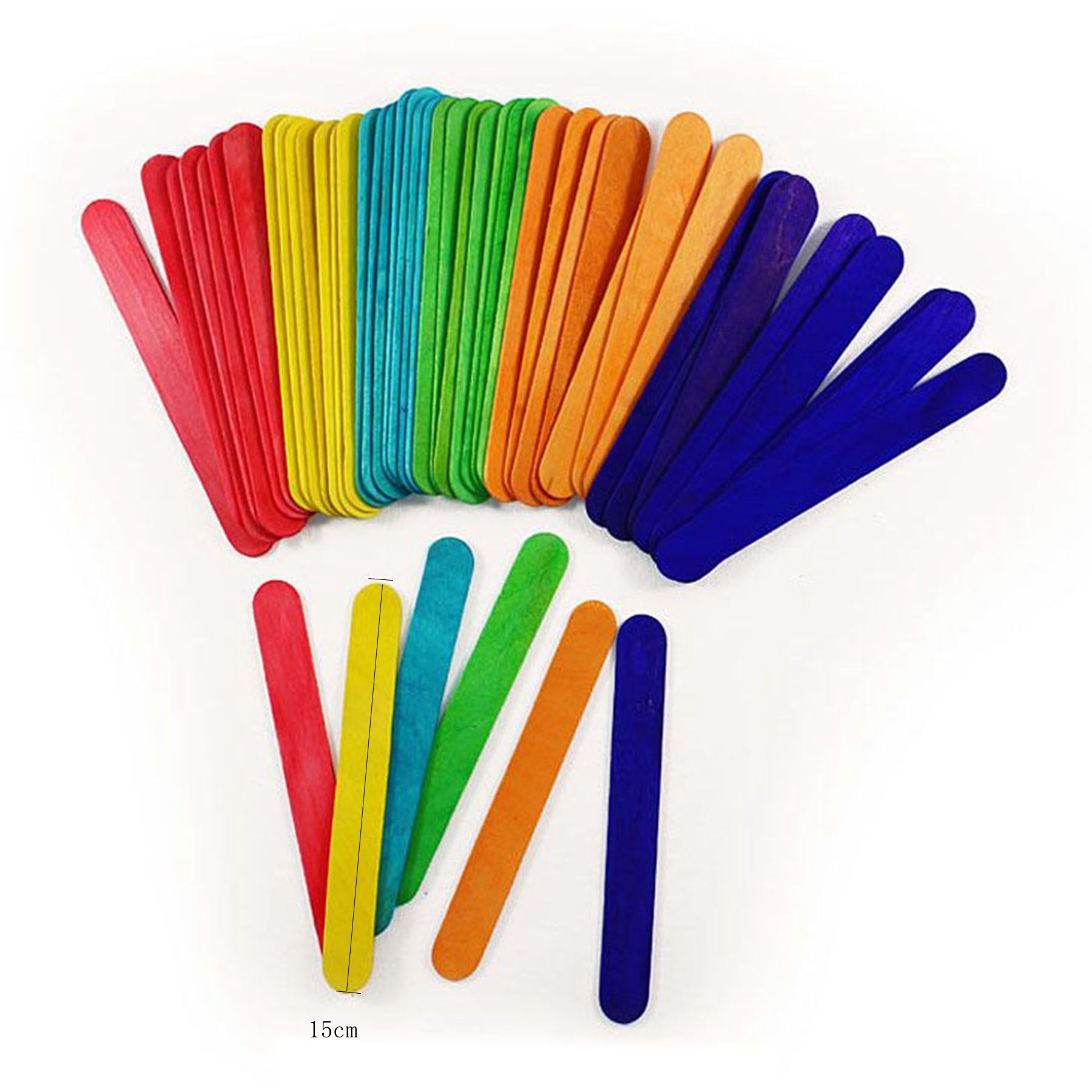 JOKILY 400 bastoncini di legno colorati e naturali, set di bastoncini di legno per gelato e fai da te, 11 cm, 300 colorati + 100 naturali