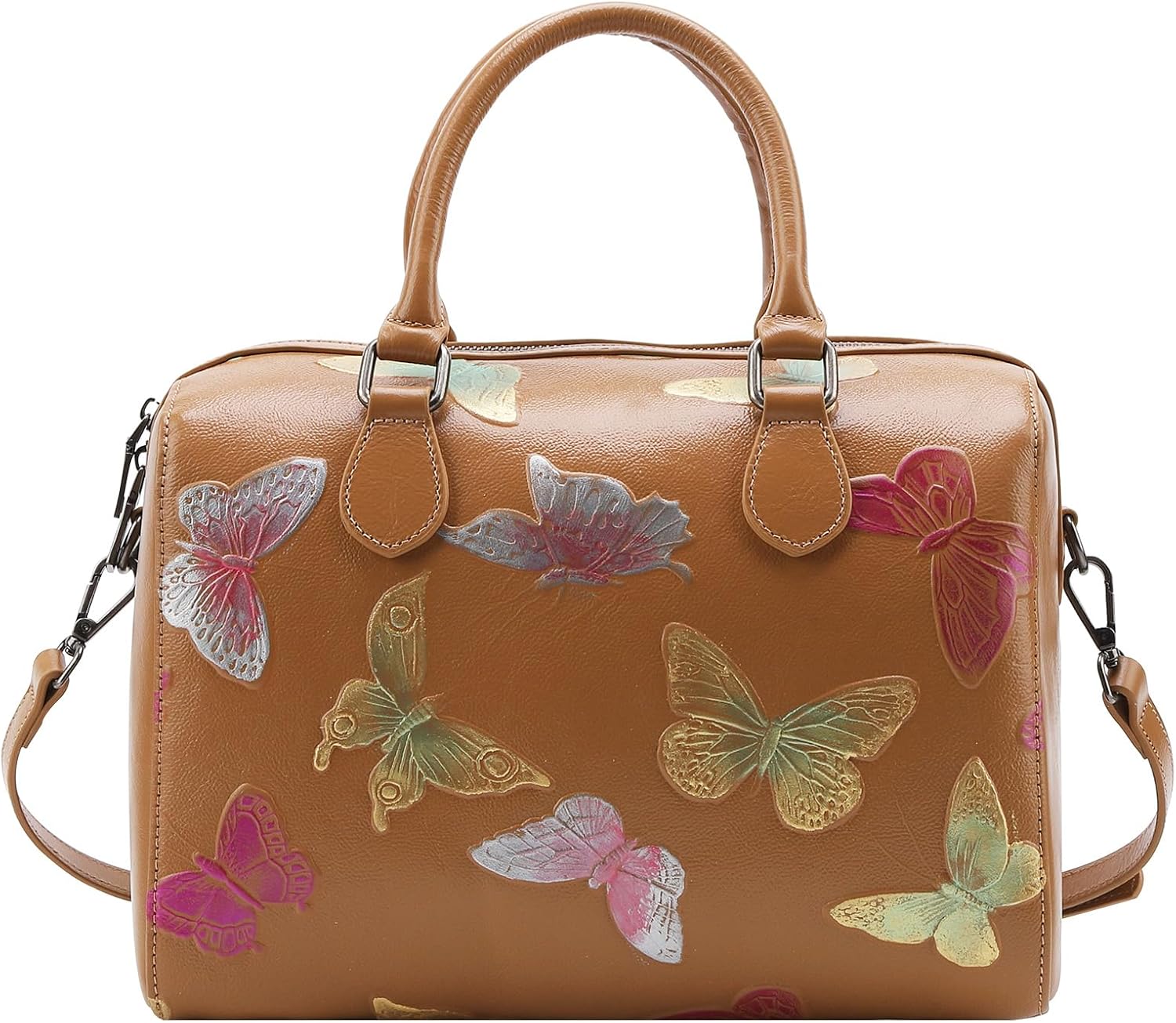 ArtsEye Genuine Leather Boston bags for Women Top Handle Shoulder bags Ladies Purses