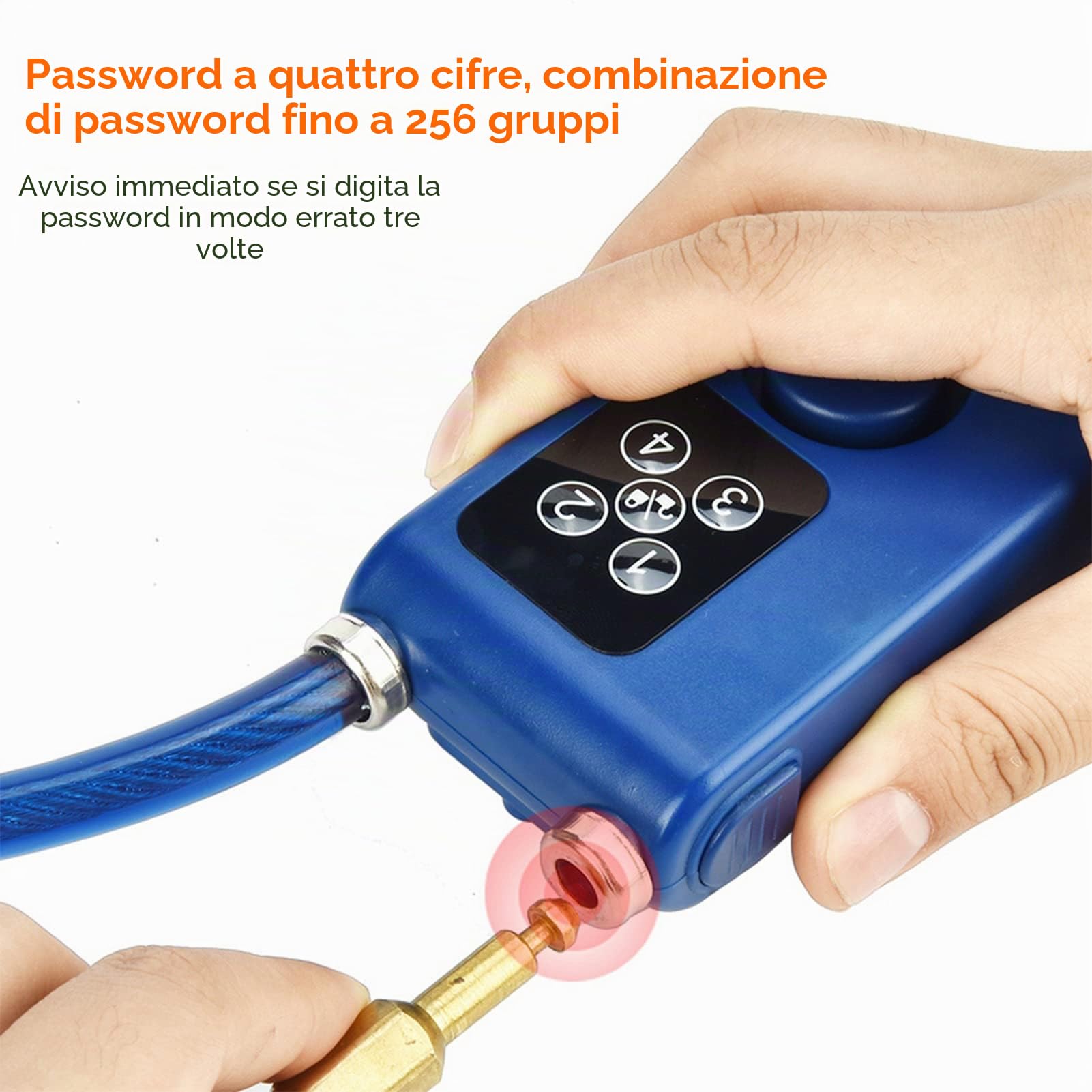 Lucchetto a chiave Bluetooth intelligente senza chiave con allarme 110db con serratura a catena antifurto impermeabile IP44 per moto/cancello/cancelli/biciclette