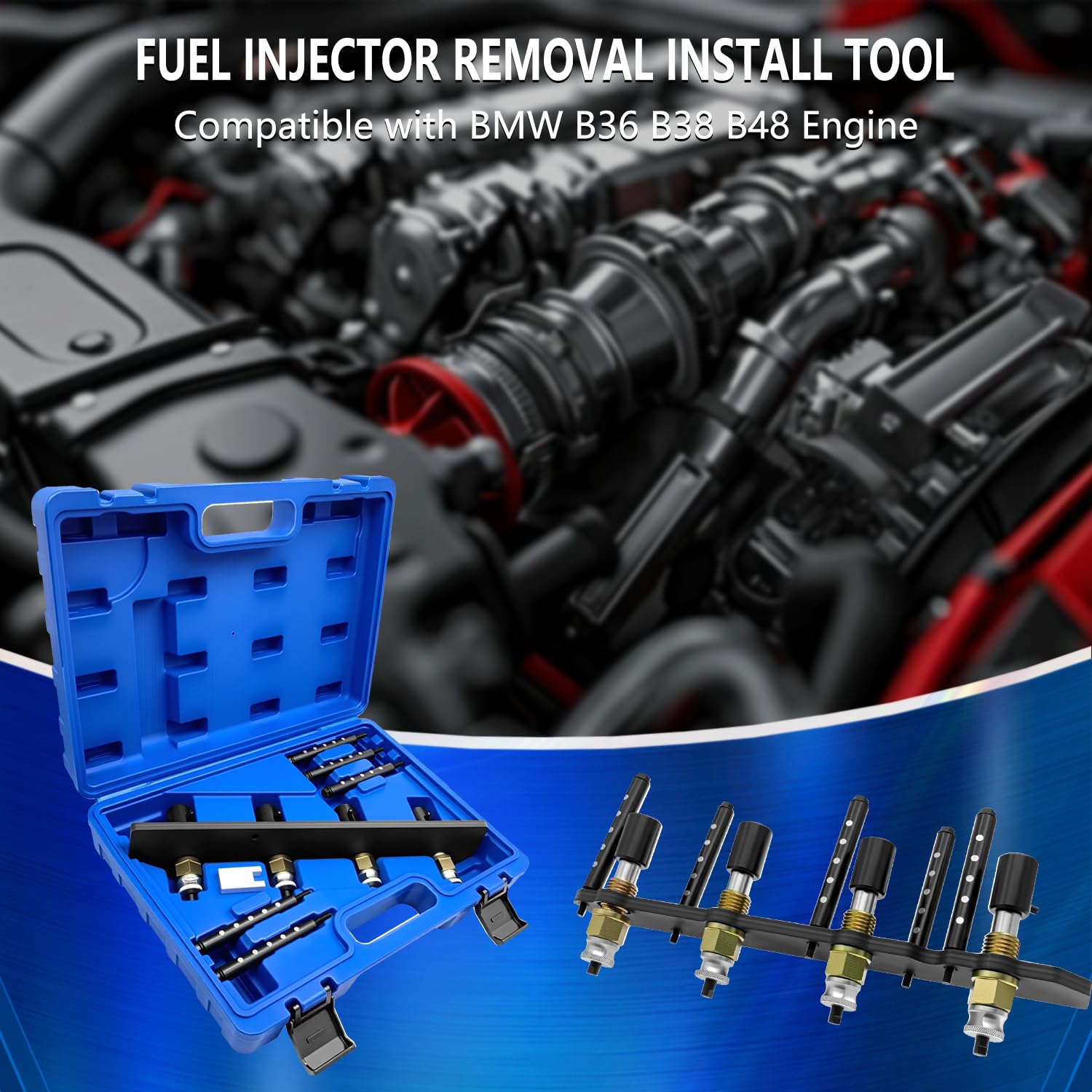 ZKTOOL Kit di attrezzi per la rimozione dell'iniettore di carburante adatto per motori BMW B36 B38 B48, 83 30 2 385 417.