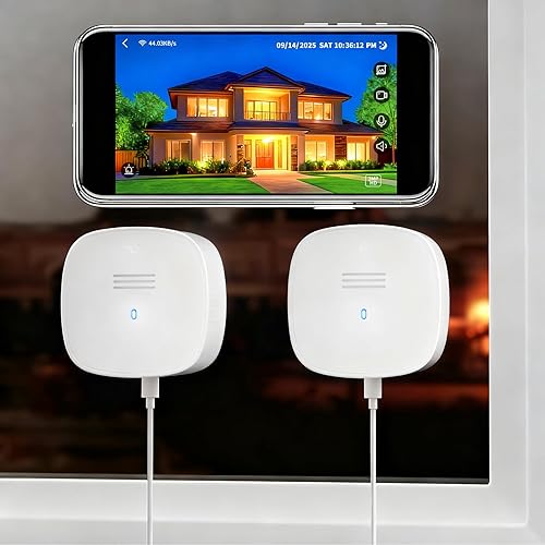 Miniatura 1 de SpectraVivid - Paquete de 2 cámaras de ventana de 3MP 2K, cámaras de ventana de visión nocturna a color AI para seguridad del hogar, WiFi 2.4G y 5G,