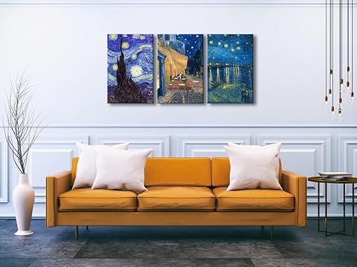 Vista 39 de Wieco Art Great Wave of Kanagawa Katsushika Hokusai 3 piezas modernas sobre lienzo estirado impresiones sobre lienzo, arte de pared para decoración