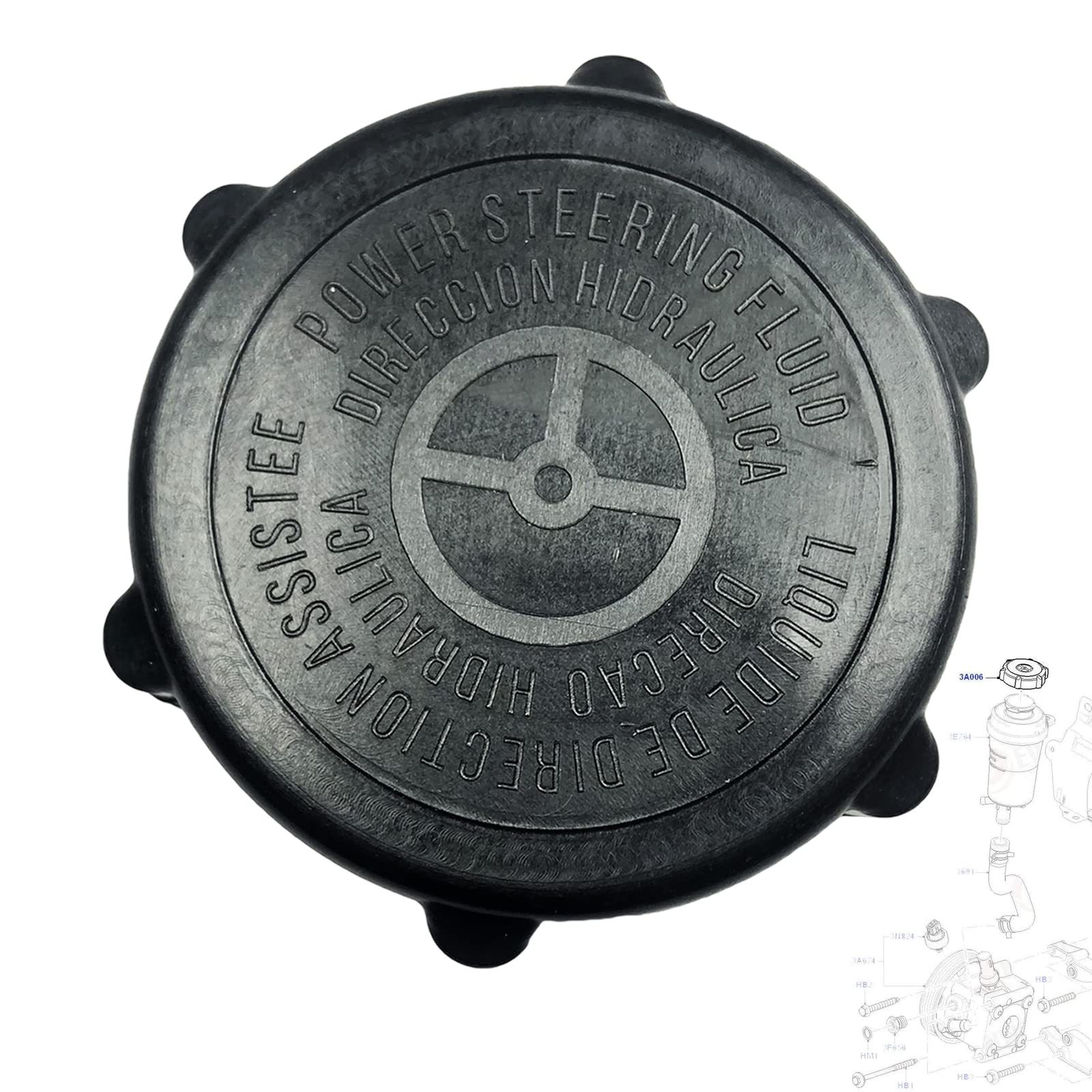 SOLARIS AUTOMOTIVE Power Steering Oil Fluid Reservoir Tank Cap Lid Replacement Bottle Coolant Tank Sealing Cover 1341300 97BG3A006BA