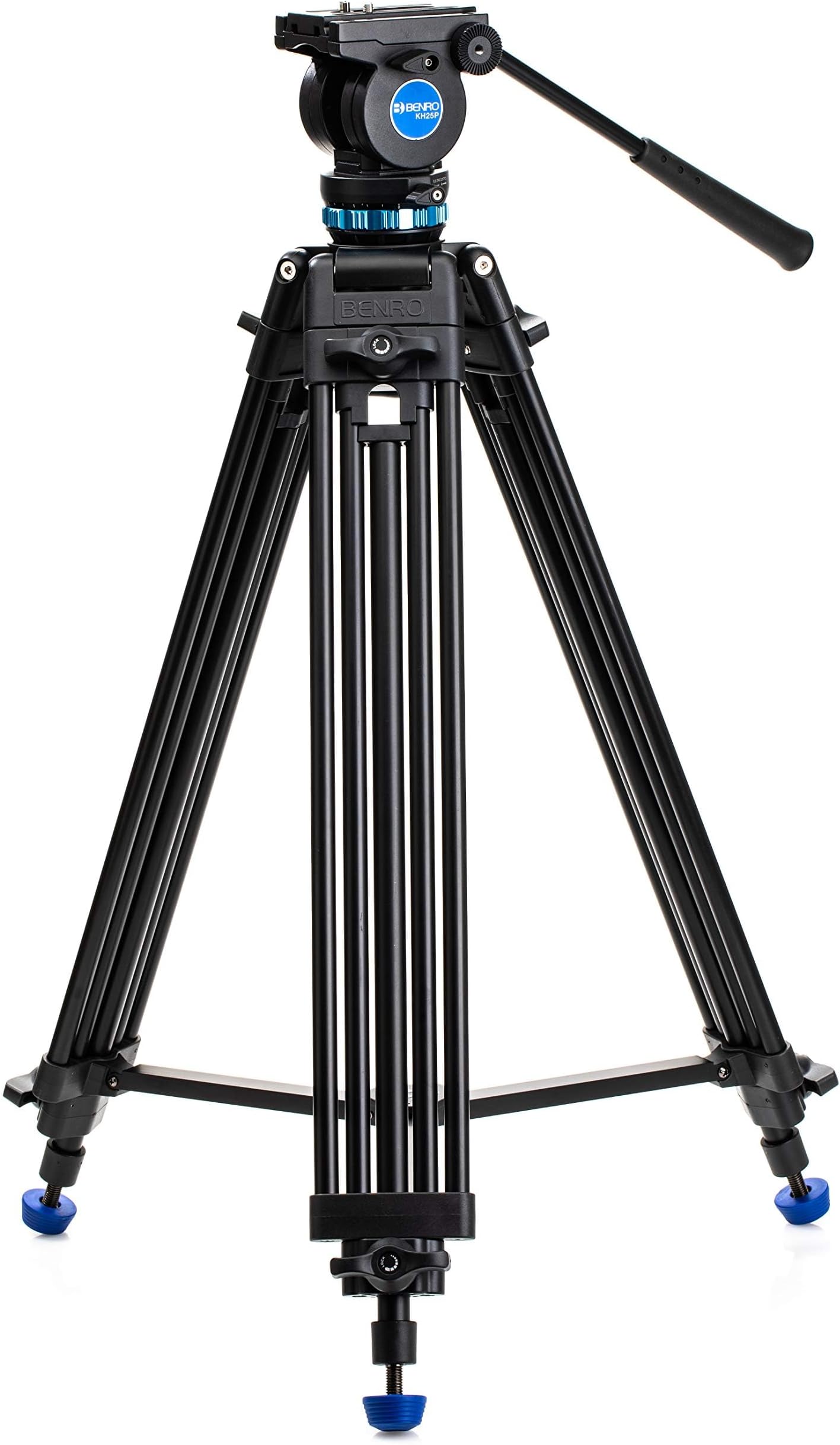 Benro KH25P Video Tripod with Head, 5kg Payload, Continuous Pan Drag, Anti-Rotation Camera Plate