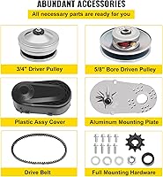 Vista 6 de VEVOR Convertidor de par, kit convertidor de par 30 Series 212 Predator Go Kart, juego de embrague Comet para Mini Bike, polea de controlador de 3/4