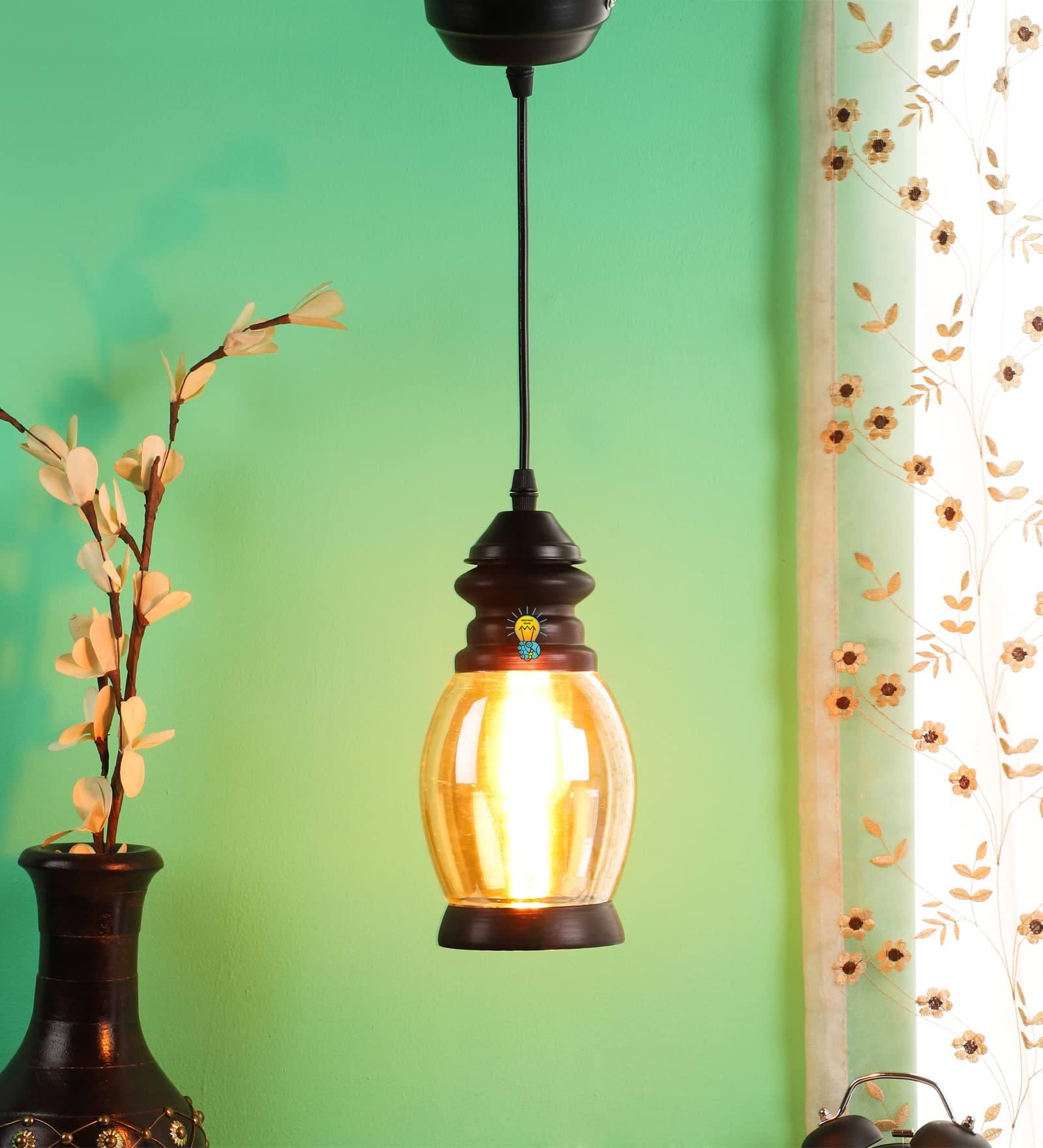 Booming HomePendant Lamp/Hanging Lamp/Ceiling Light for Bedroom, Living Room, Restaurants, Dining, Coffee Shop, Home and Office, for Dining Table, Black (Bulb Not Included)