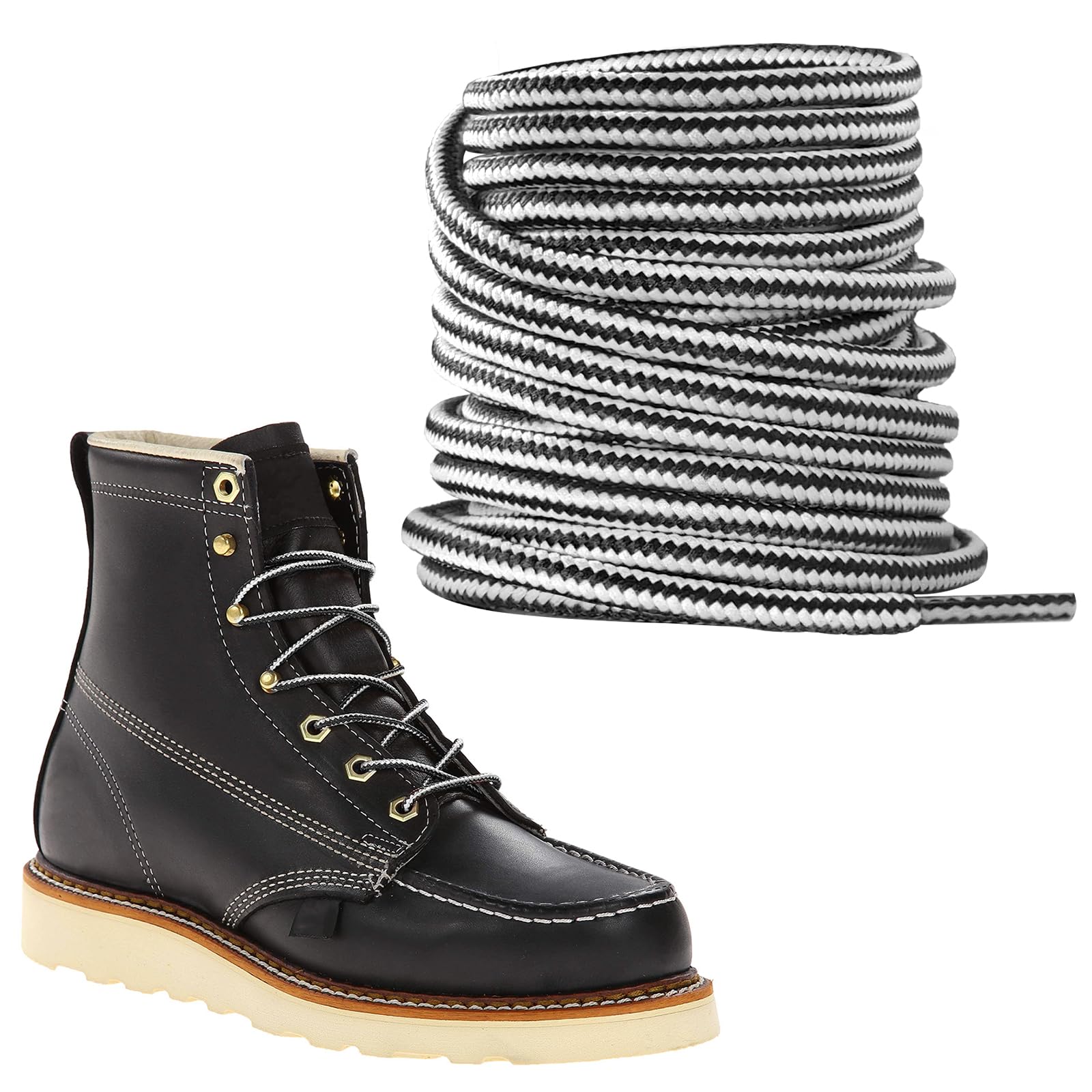NDTEZUGT Boot Laces for Thorogood, Round Heavy Duty Shoelaces Replacement Strings for Work Hiking/Tactical/Combat