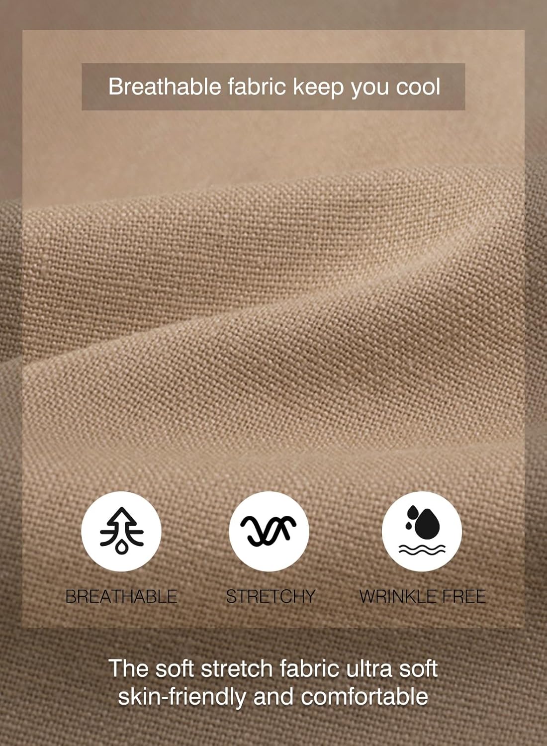 JMIERR Mens Shorts Linen Cotton 7" Casual Elastic Waist Drawstring Lightweight Summer Beach Shorts with Pockets - Image 5