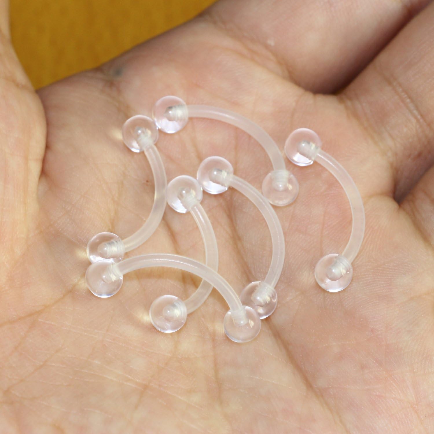 Oasis Plus 22pcs/48pcs 14G 16G 18G 20G Clear Flexible Bioplast Retainer Navel Belly Ring Eyebrow Tongue Nipple Barbell Nose Lip Labret Stud