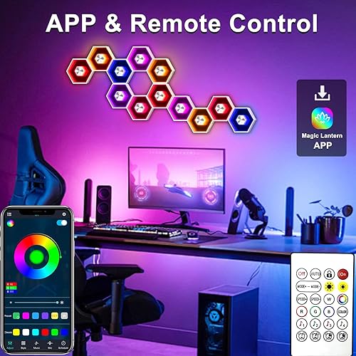 Miniatura 2 de Pack de 6 Luces Hexagonales de Pared RGBW - Panel de Luces Led Hexagonales para Decoración de Habitación, Luces de Pared, con Sincronización de