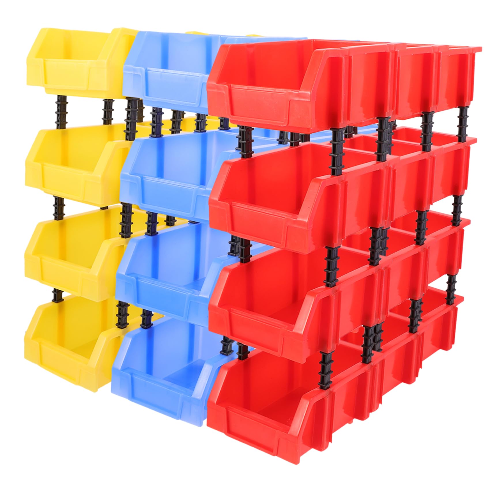Organisateur de rangement d'outils de bricolage : 12 bacs et boîte de rangement plastique empilable