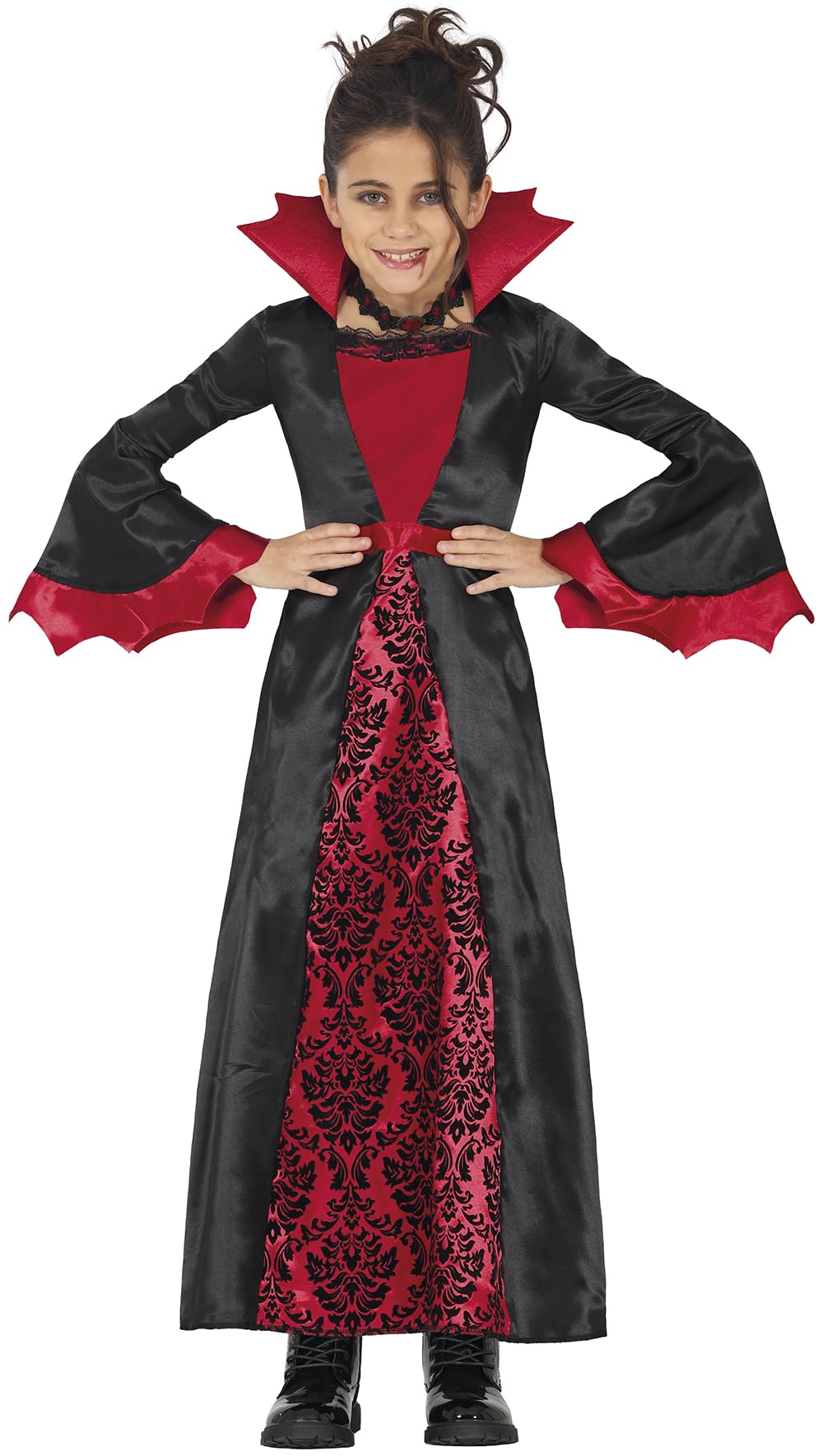 FIESTAS GUIRCA | Burgundy Vampire Fancy Dress Costume Children (5-6 Years) - Dress - Vampire Costumes for Halloween, Carnival and Fancy Dress Parties - Ideal for Girls - Black and Burgundy