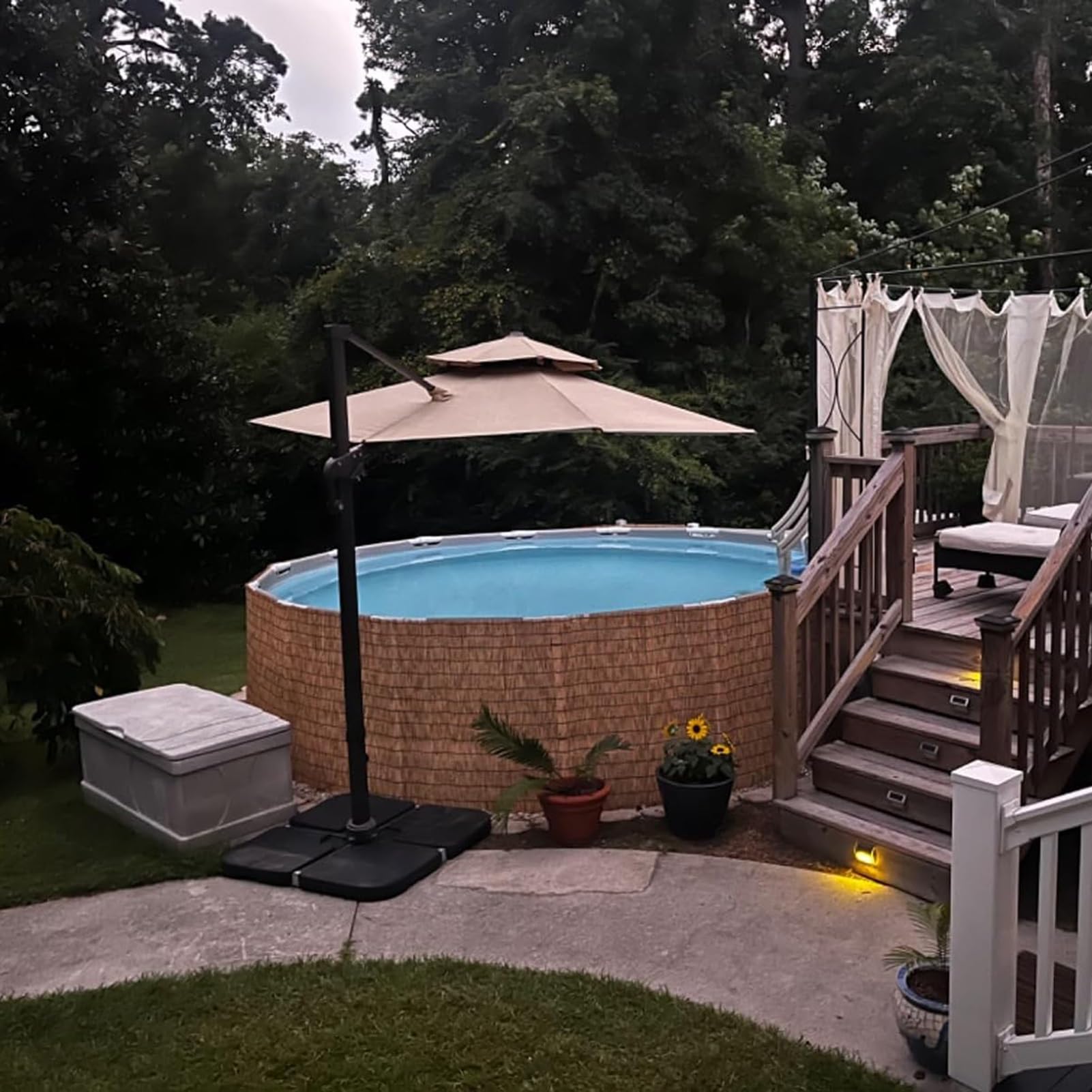 Recinzione in bambù naturale, pannello in bambù per la privacy, per terrazze, balconi, cortili e piscine, dimensioni: 1,53 x 9 m (altezza x lunghezza)