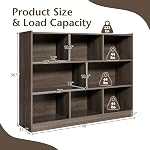 Giantex 8 Cube Bookcase, Freestanding 3-Tier Open Bookshelf, Grey | Modern Storage Display Cabinet, Wood Cube Storage Organizer for Living Room, Home Office, Kid’s Room