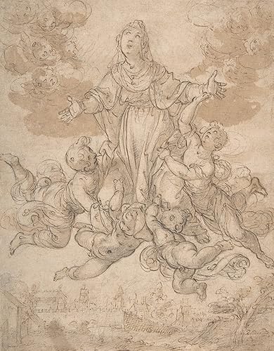 ArtDirect Virgin in Glory with Angels (1556-1622) 11x14 UnFramed Museum Art Print Poster Ready for Framing by Aurelio Lomi (Italian, 1556-1622)