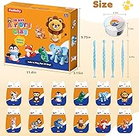 Vista 2 de Arcilla de modelado Air Dry para niños, 12 manualidades de animales modelo mágico, kits de arcilla con herramientas de escultura y tutoriales, Kit