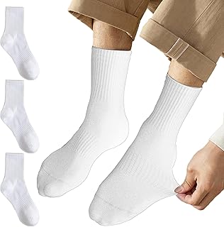 [Ancsttu] ミッドカーフソックス | 3足 レディース カーフ 綿 通気性 ソックス - 薄手 で 柔らかい ミッドカーフ ソックス | 家族 と 友達 と 子供 の ため の クリスマス と 誕生日 と 新年 の 贈り物