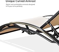 Vista 7 de PURPLE LEAF Juego de tumbona para patio, sillón al aire libre, playa, piscina, tumbona para tomar el sol, tumbona reclinable, sillas de bronceado