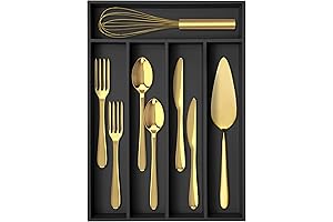 Silverware Organizer 10 Inch Bamboo Kitchen Drawer Organizer