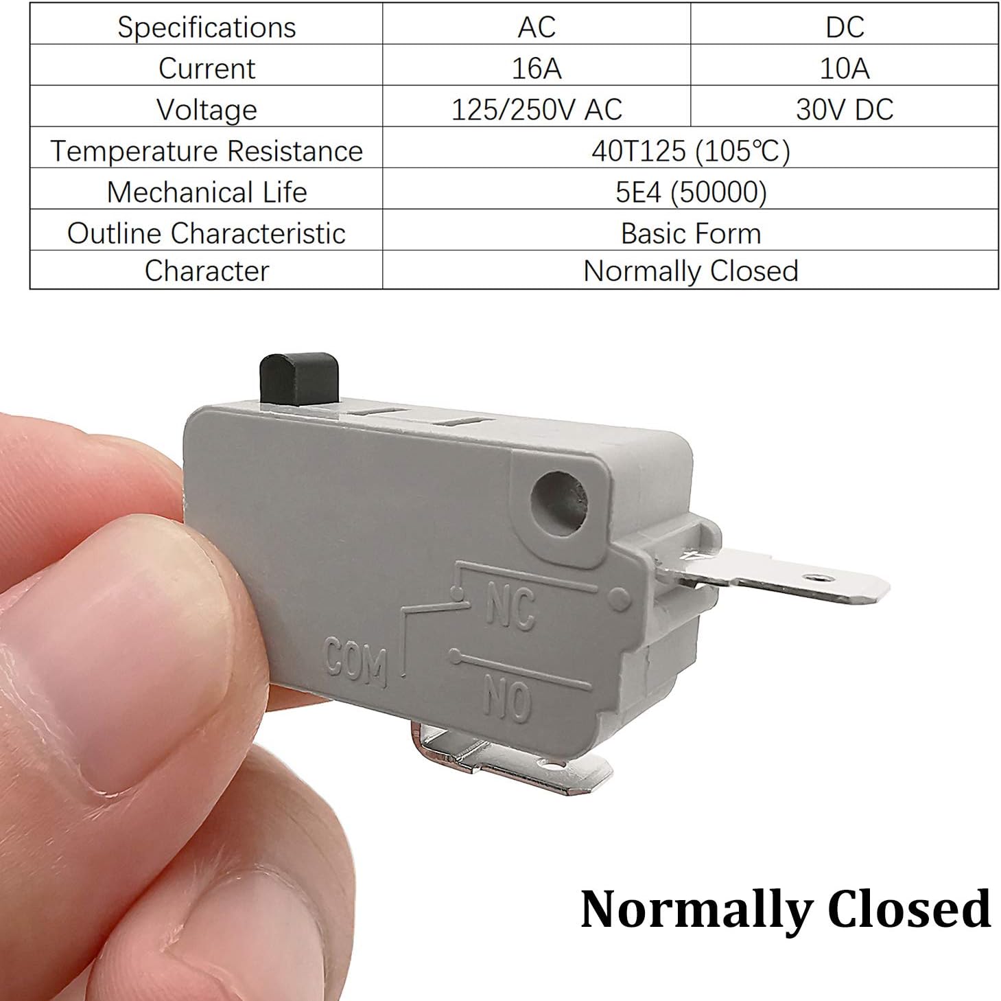 Buy Microwave Oven Door Switch Replacement Part, 16A 125VAC, 2X KW3AT