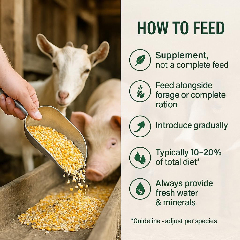 GiDeli Maïs fourrage jaune 20 kg – Grains de maïs cassés de qualité alimentaire – Nourriture pour poules, canards, chevaux et pigeons