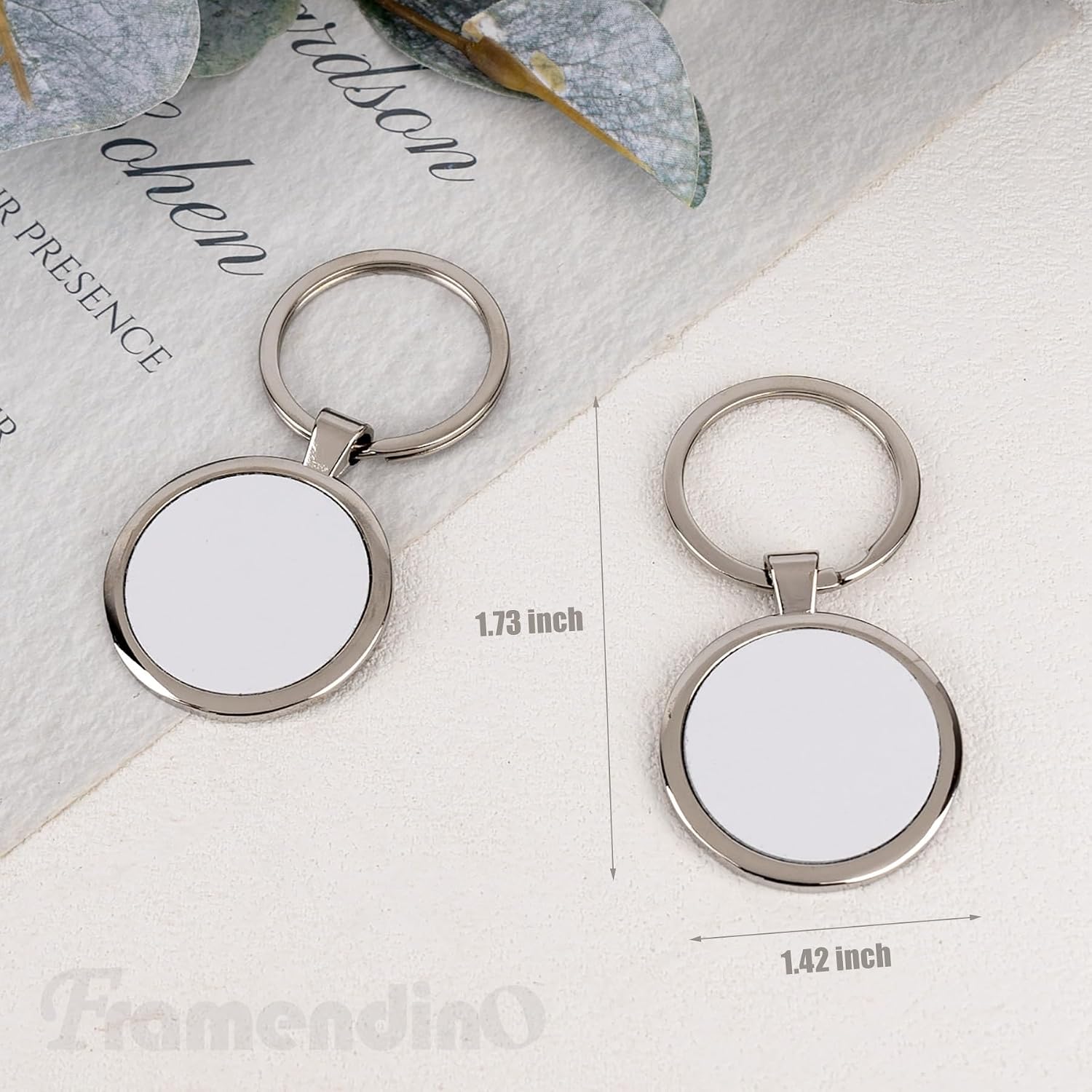 Framendino, 10 Pack Sublimation Blank Keychains, Heat Transfer Keychain with Key Rings for DIY Craft Supplies