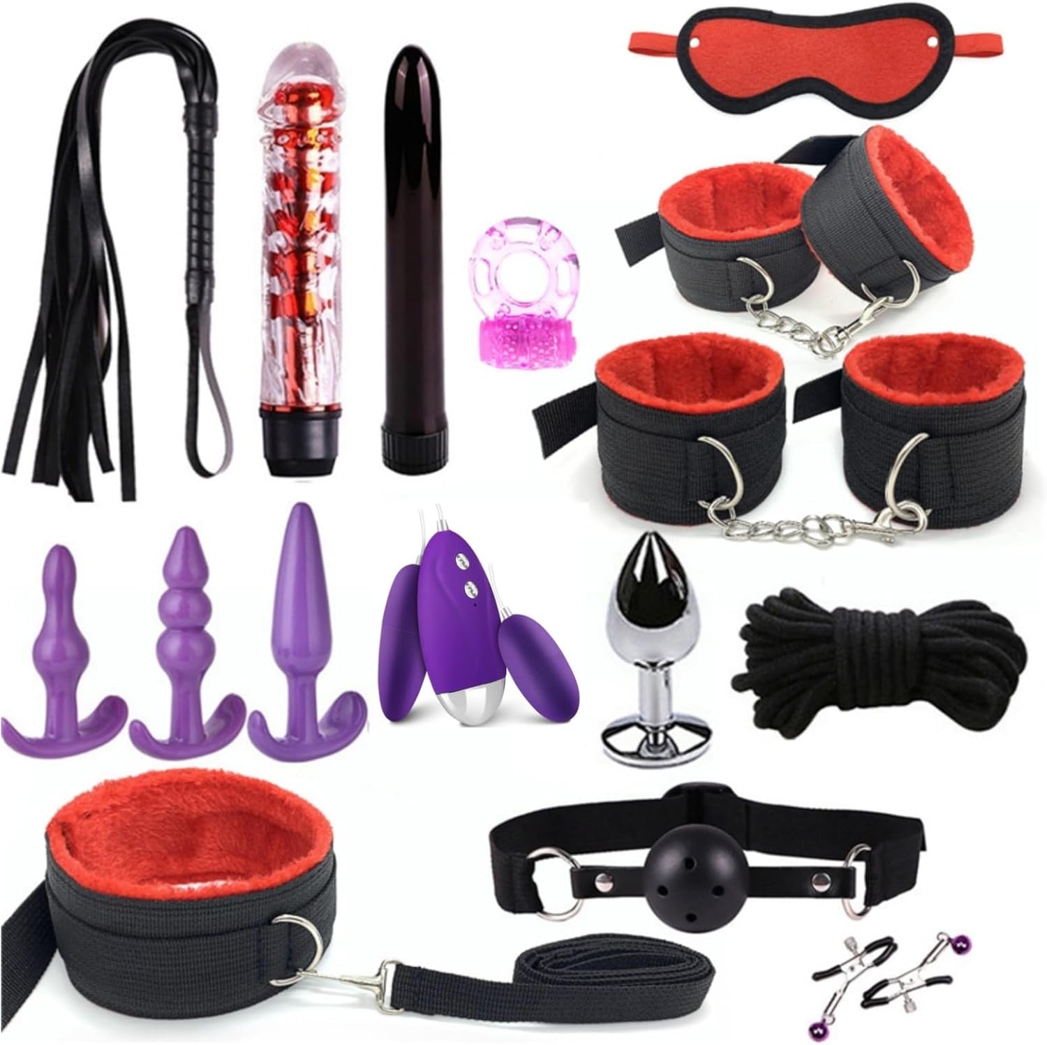 Safe and Fun 16-Piece Plush Set, Role-Playing Set-USRB335 (Red)