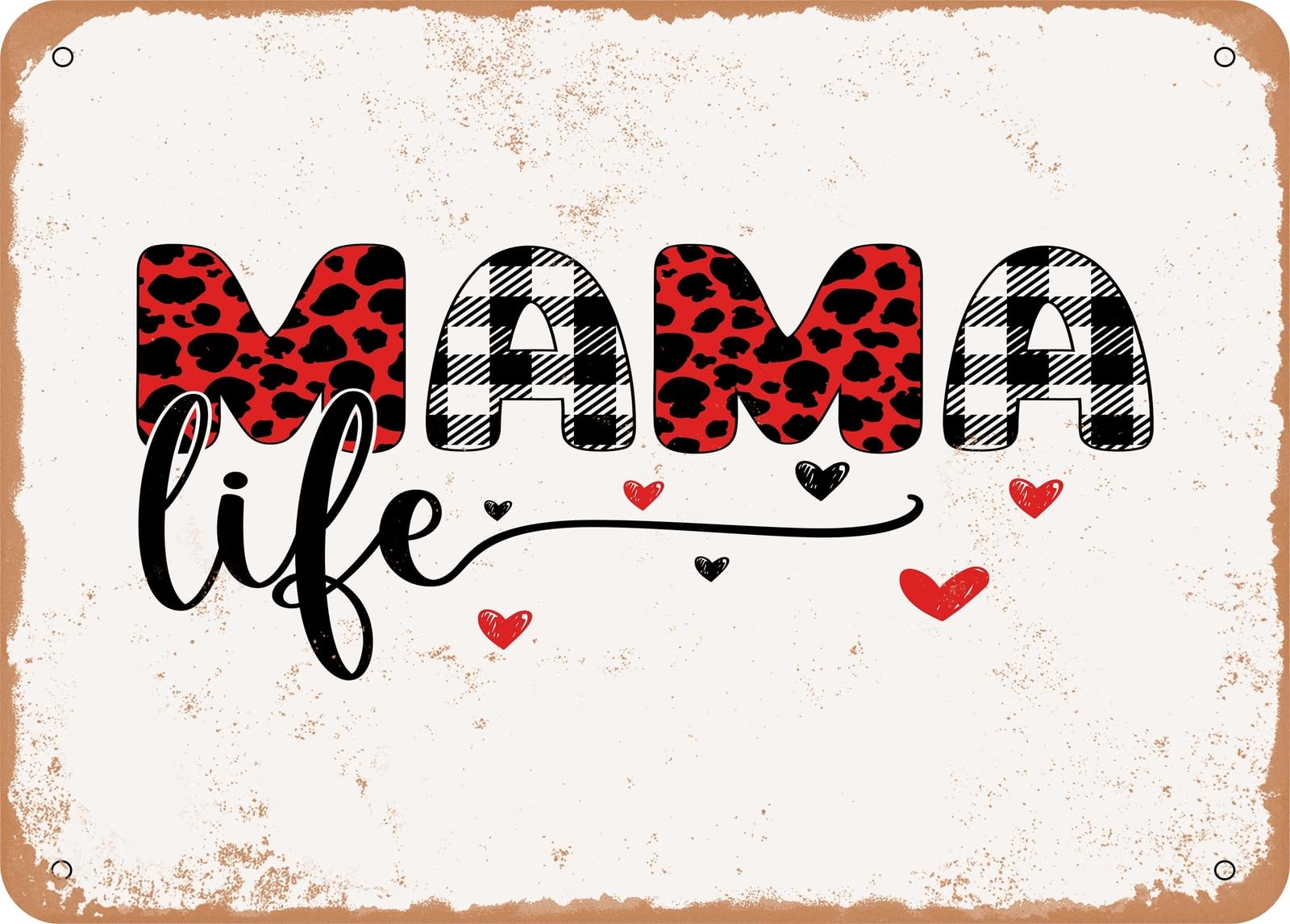 Miaomansenstore Metal Sign - Mama Life - Vintage Look Sign Home Decor