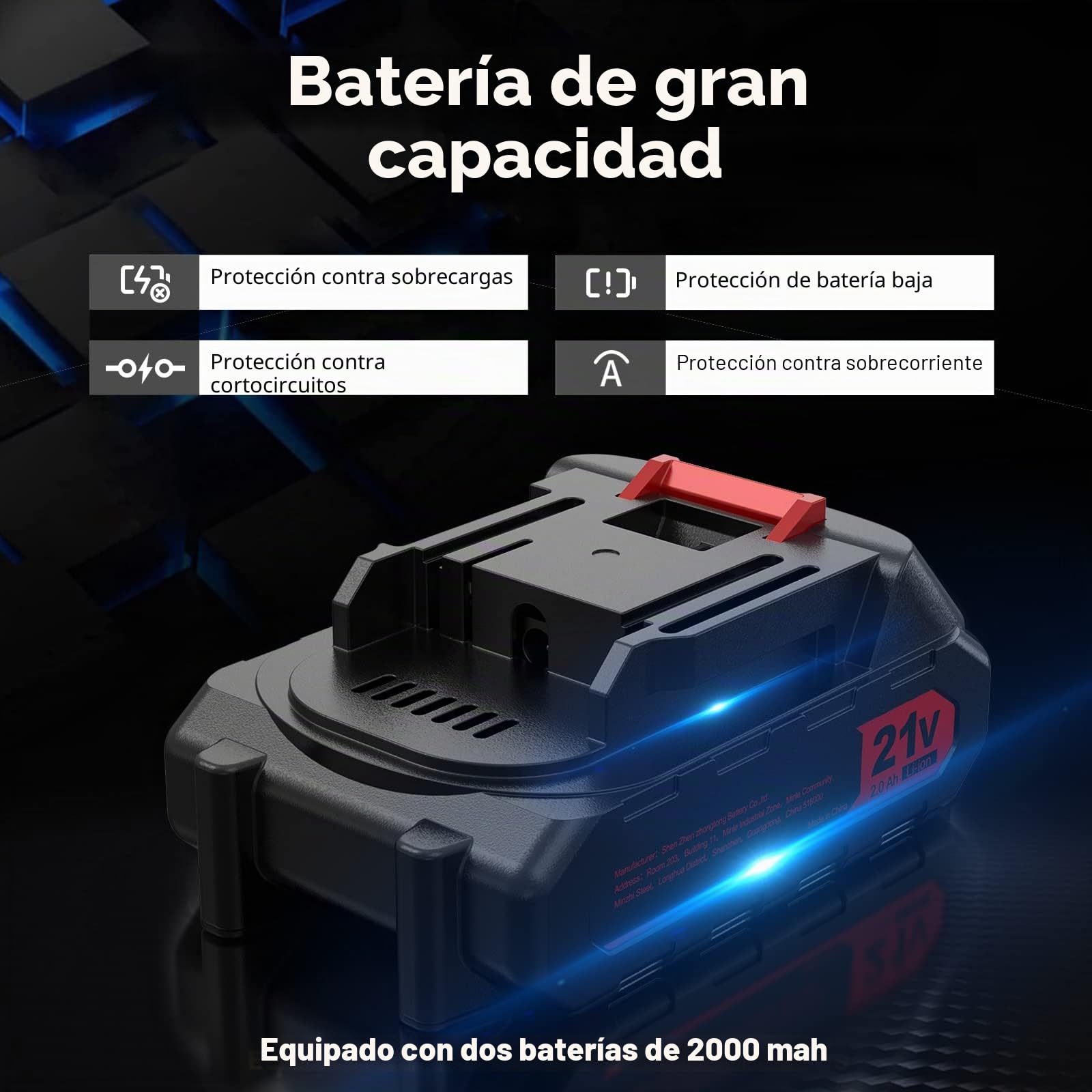 Mini Motosierra Bateria 6 Pulgadas, Eléctrica Motosierra de Mano Pequeñas Sierra Podar Bateria, 2 x 2000 mAh Baterías, para Cortar árboles de Jardín y Cortar Madera