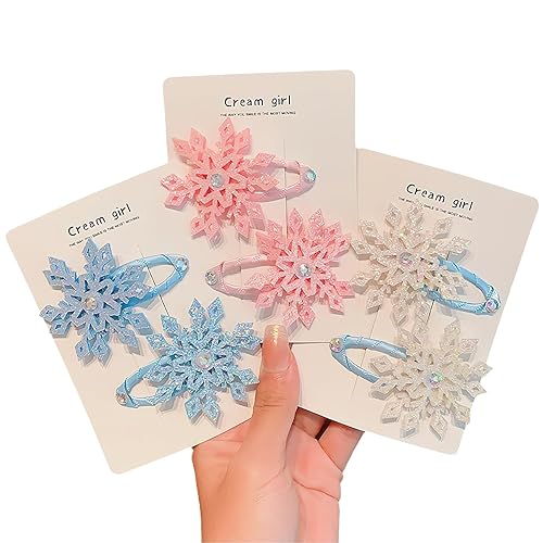 Miniatura 7 de 8 pinzas para el cabello de copo de nieve, accesorios para el cabello de Navidad, horquillas para niños, pinzas para el cabello, pasadores para el