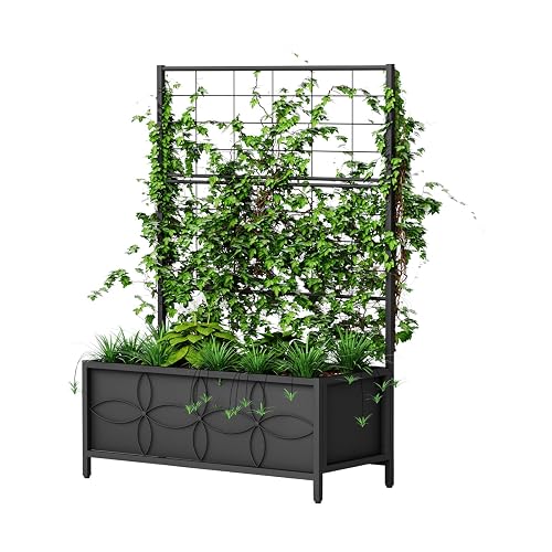 Garden Bed with Trellis - 15.75 x 35.43 x 48.8 in