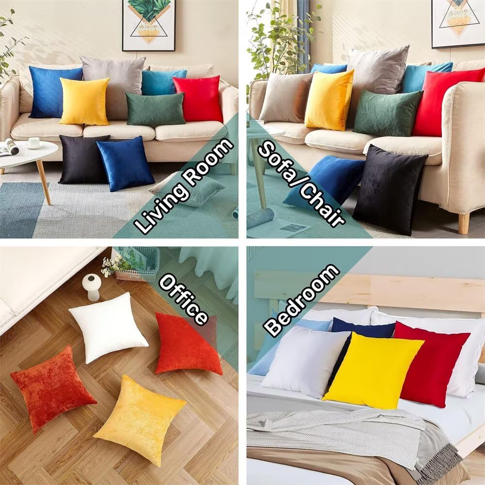Kissenbezug 55x55 Grau 4er Set Samt Kissenbezüge Blume Zierkissenbezug Kissenhülle Dekorative Weiche Quadratische Dekokissenbezug Sofakissenbezug Couchkissen für Deko Schlafzimmer Wohnzimmer E-14