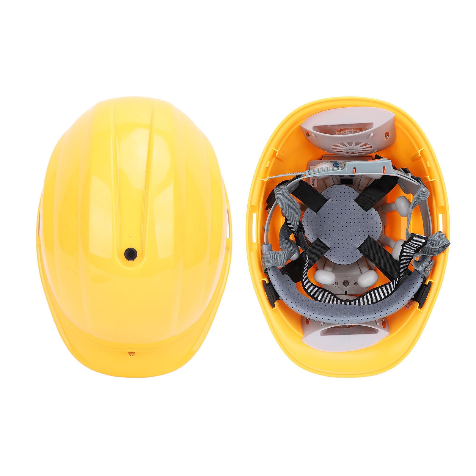 Fafeicy Casco de Ventilación con Doble Ventilador, 5 Velocidades Ajustables, Batería de 8000mAh, Control por App y Comando de Voz AI para Trabajadores de Construcción