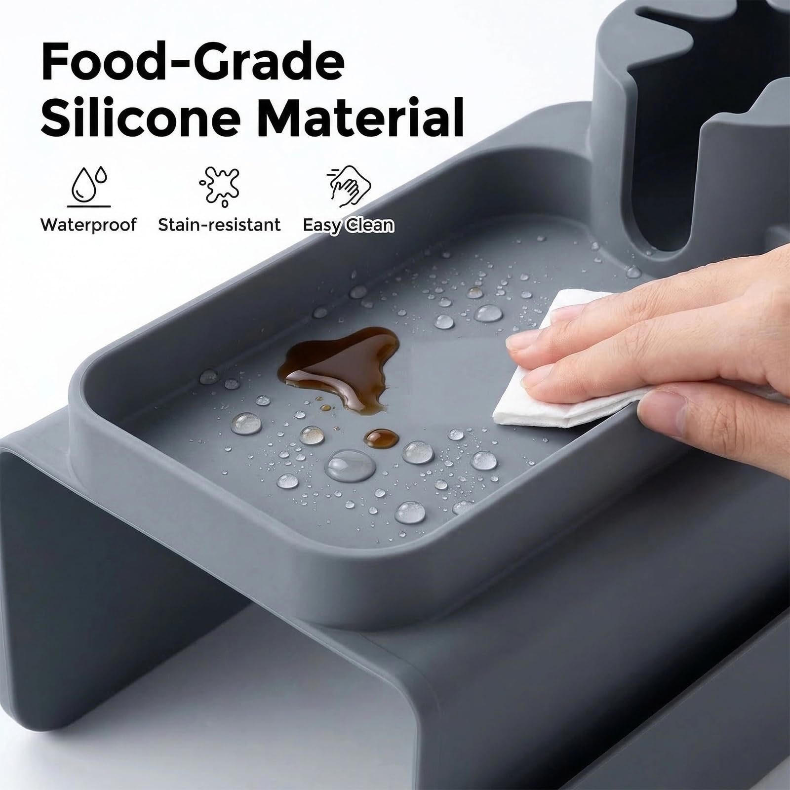 Portabicchieri da divano, vassoio bracciolo da divano con portabevande, due tasche laterali e supporto per telefono, portabicchieri antiscivolo da divano, portabicchieri in silicone da divano per