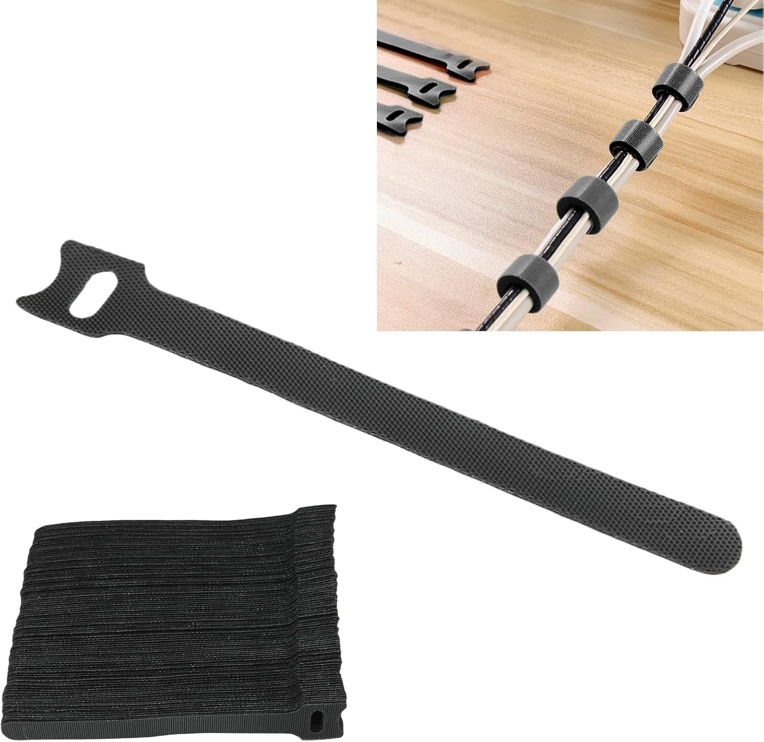 100 Pieces Cable Tape, Reusable Cable Ties,Cable Ties, Wire Cable Organizer Ties for Cable Fastening Fastening Clevises Self Adhesive