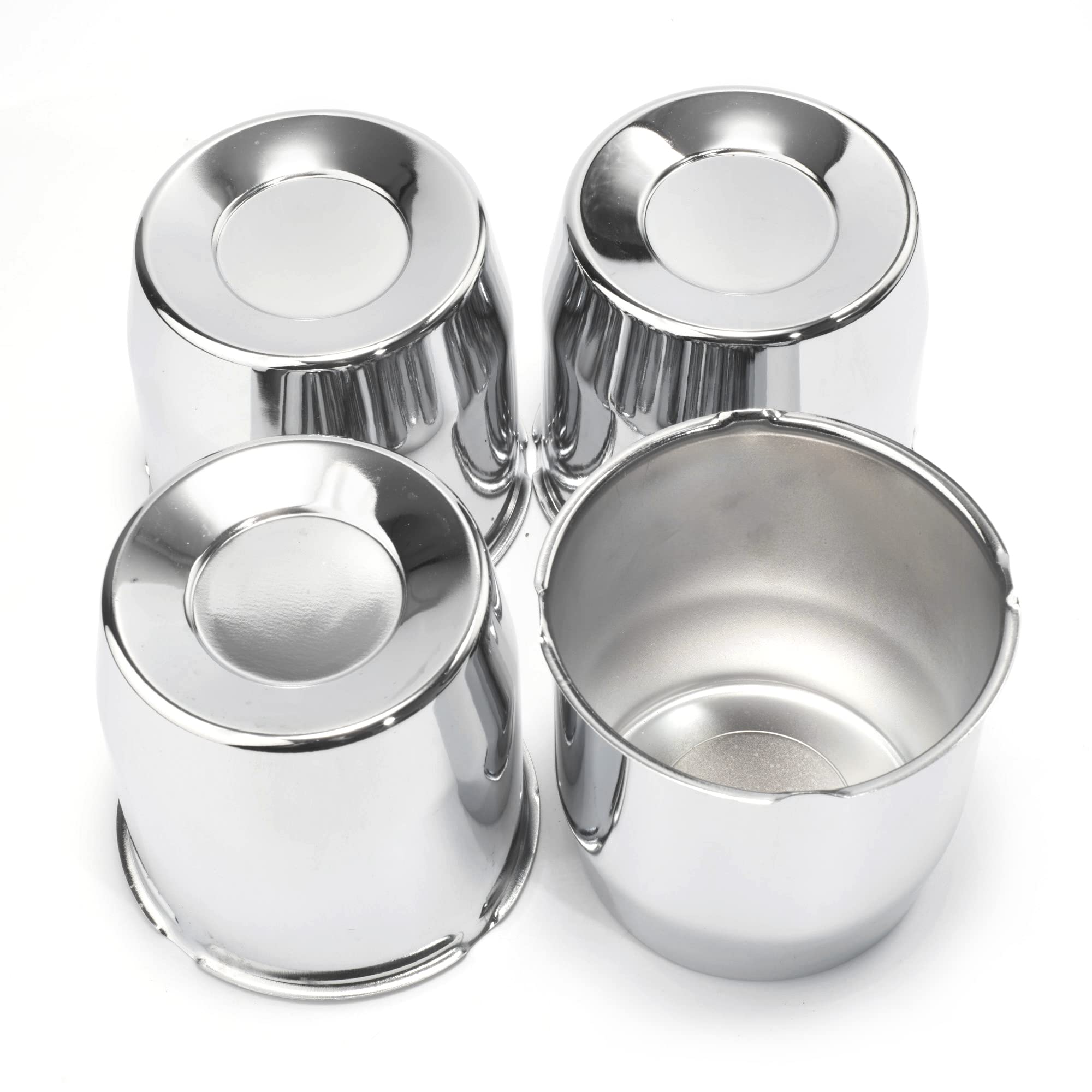 4Pcs 4.25 inch Wheel Center Caps Fit 4.25" Center Bore Truck Trailer RV SUV Wheels Rims, Carbon Steel Chrome Silver Push Through Hub Covers