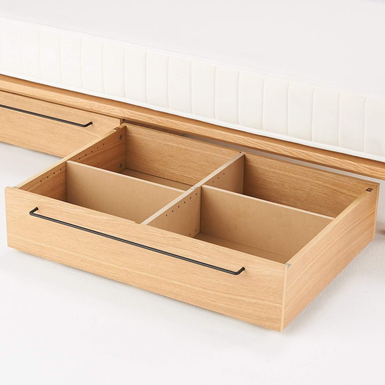 Amazon Co Jp 無印良品 ベッドフレーム下収納 小 オーク材 幅80 奥行60 5 高さ19cm ホーム キッチン