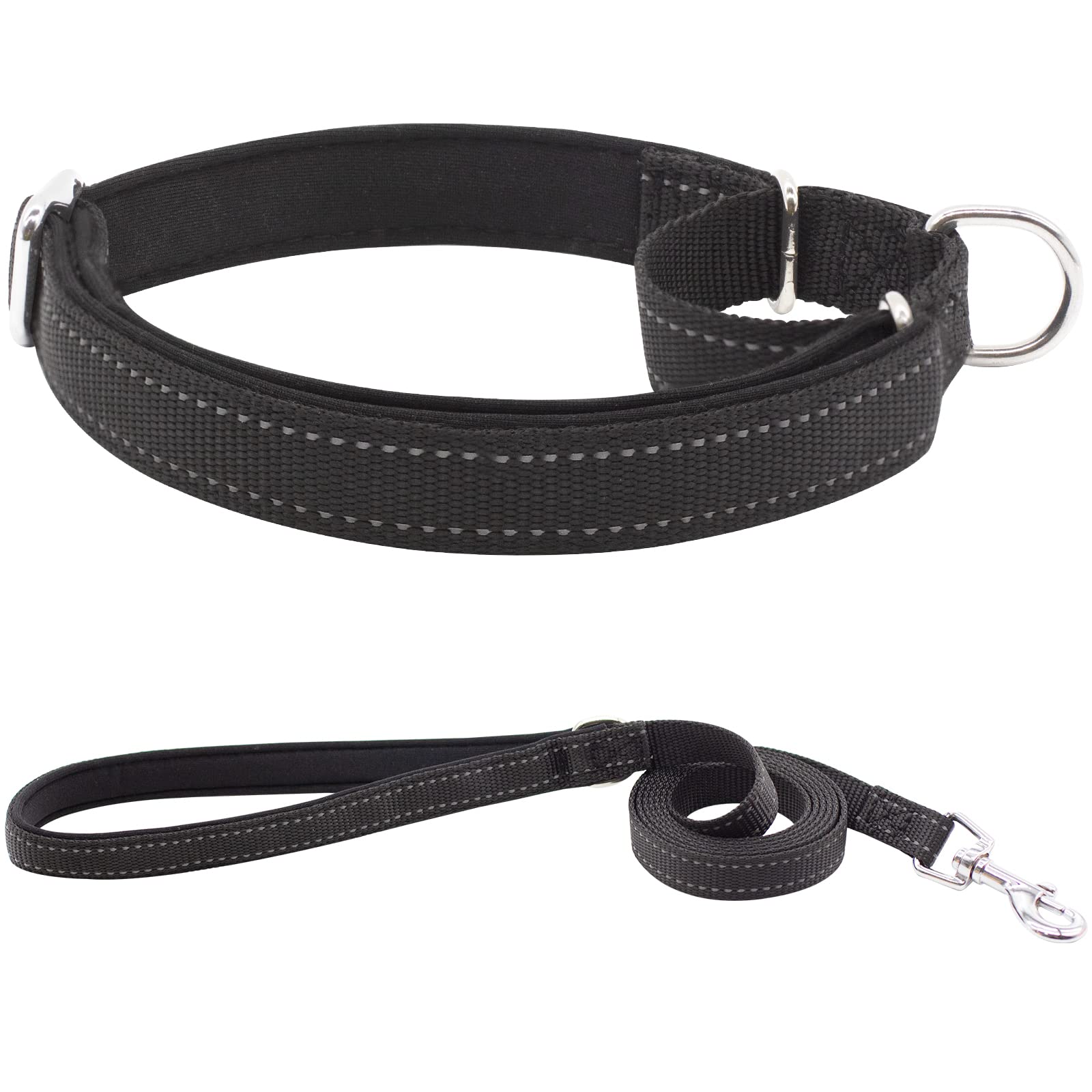 HSIGIO Nylon Martingale Dog Collar, Adjustable Reflective Heavy Duty