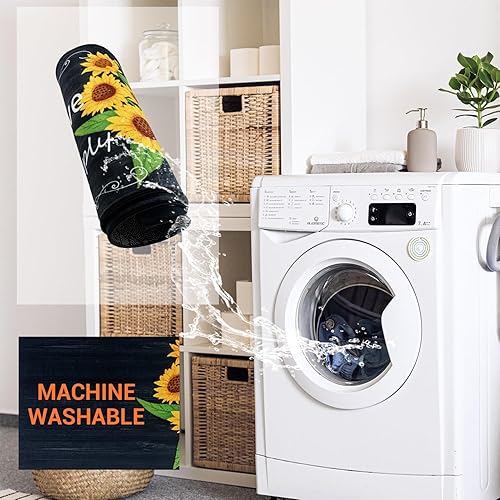 Miniatura 6 de Juego de 2 alfombras de cocina antideslizantes, color gris, alfombras de cocina de Acción de Gracias, 16 x 31.5 pulgadas + 16 x 47.3 pulgadas