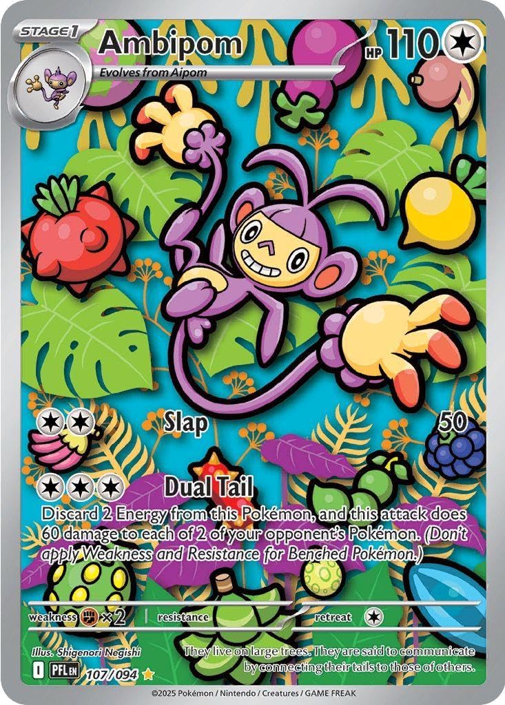 Pokemon - Ambipom 107/094 - Phantasmal Flames - Illustration Rare - Foil - Single Card