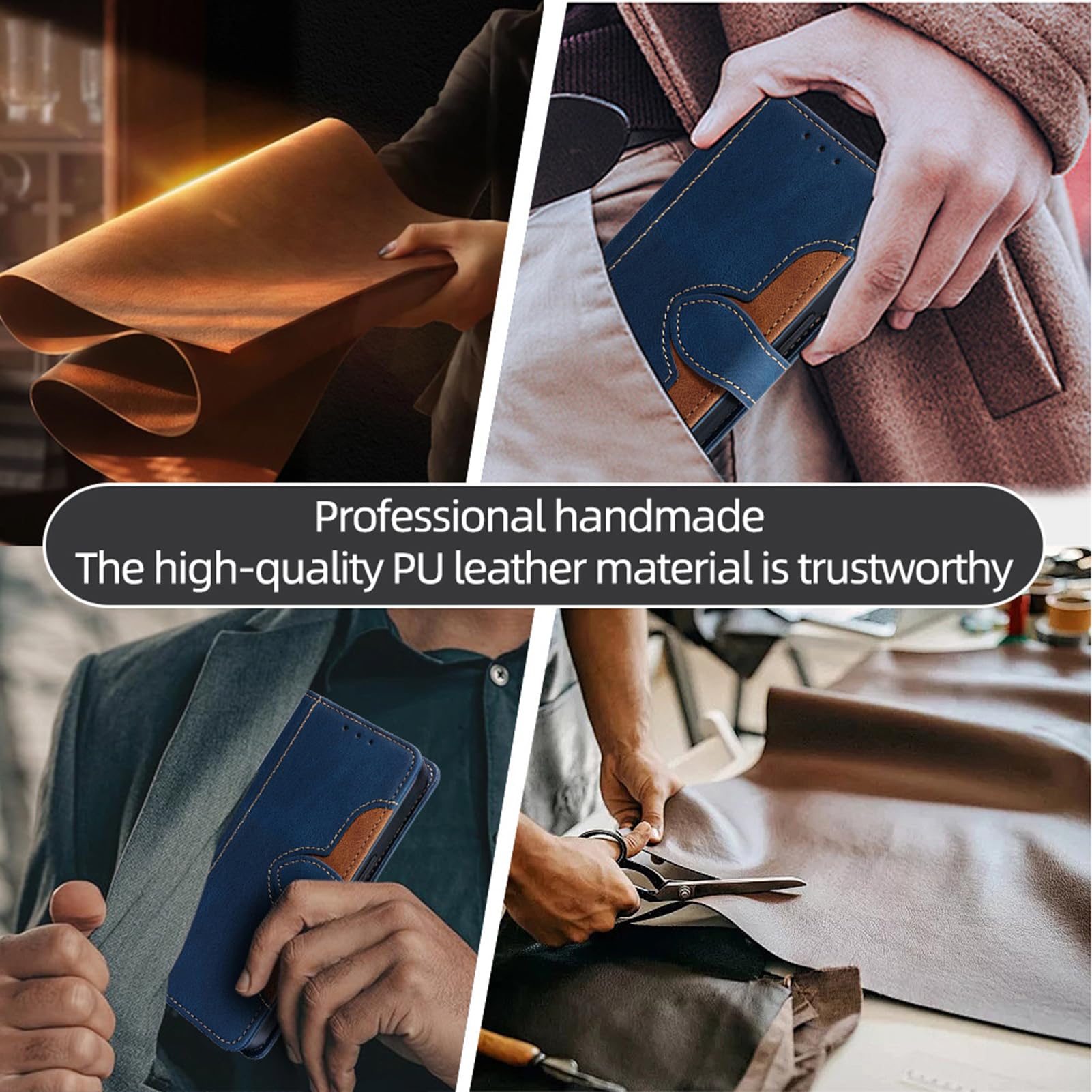 Skórzane etui do Huawei Pura 90 Pro Max/90 Pro, etui z klapką z zapięciem magnetycznym, przegródką na karty i stojakiem, etui na telefon komórkowy z kolorowym blokowaniem, brązowe, 90 Pro