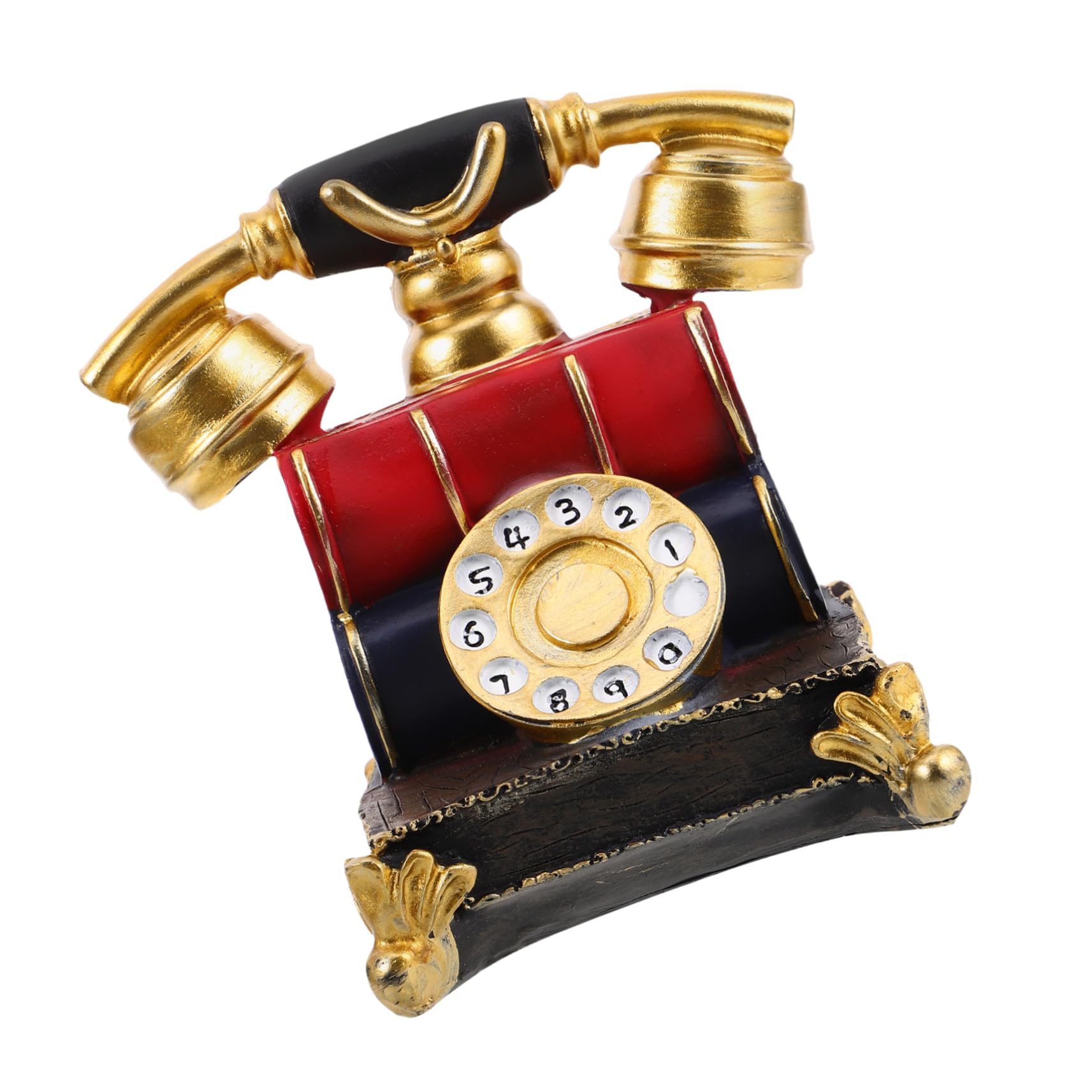 Cabilock Vintage Rotary Phone Model Retro Decorative Cell Phone Ornament for Home Office Cafe Restaurant Creative Desk Accessory Eye Catching Antique Design