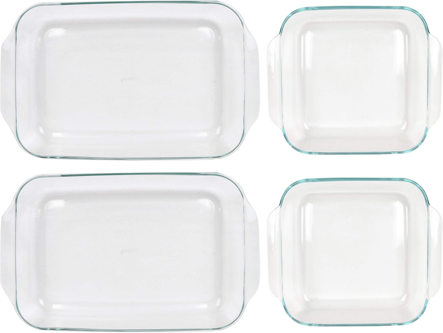 Amazon.com: Pyrex (2) 233 3qt Rectangle and (2) 222 2qt Square Clear ...