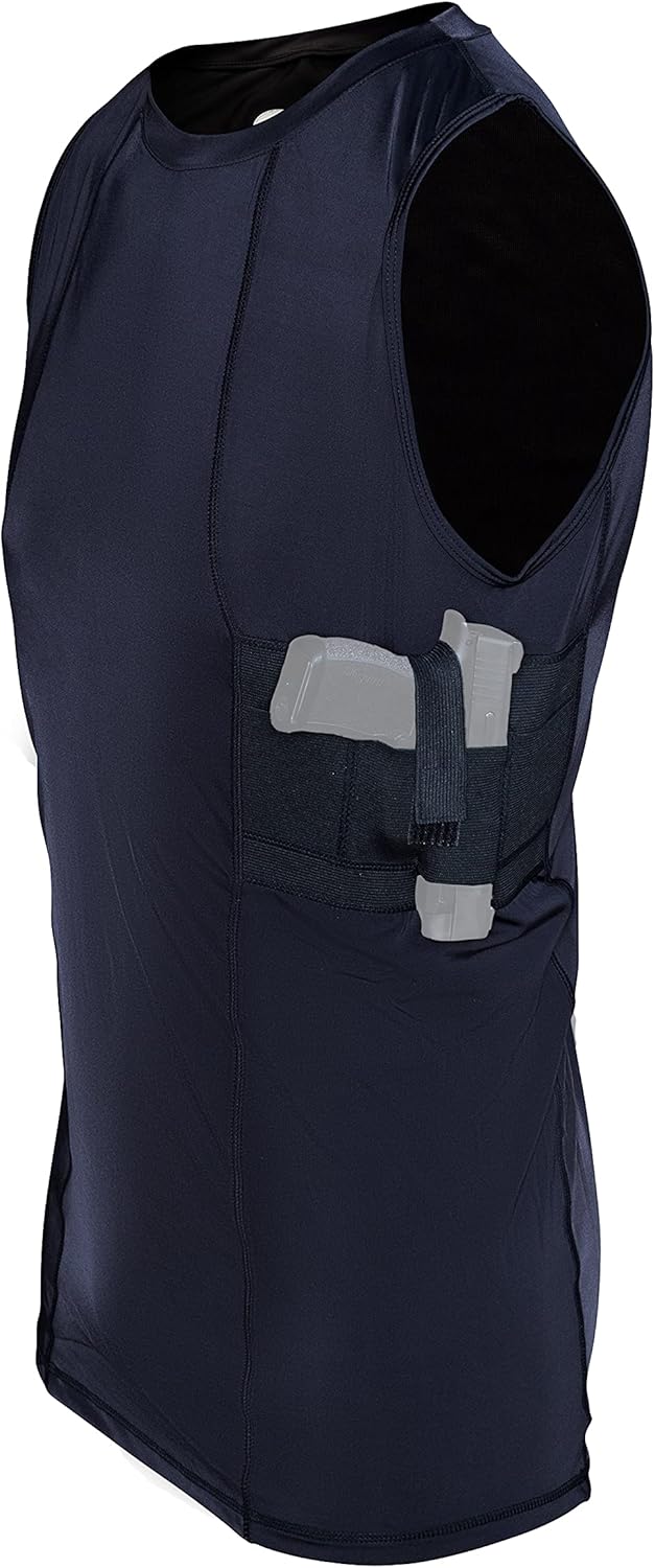 Graystone Holster Tank Top Shirt Concealed Carry Clothing for Men - Easy Reach Concealment Compression CCW Clothes (XX-L,Black)