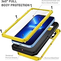 Vista 37 de Beasyjoy Funda impermeable para iPhone 13, funda de metal con protector de pantalla integrado, resistente protección de cuerpo completo, grado