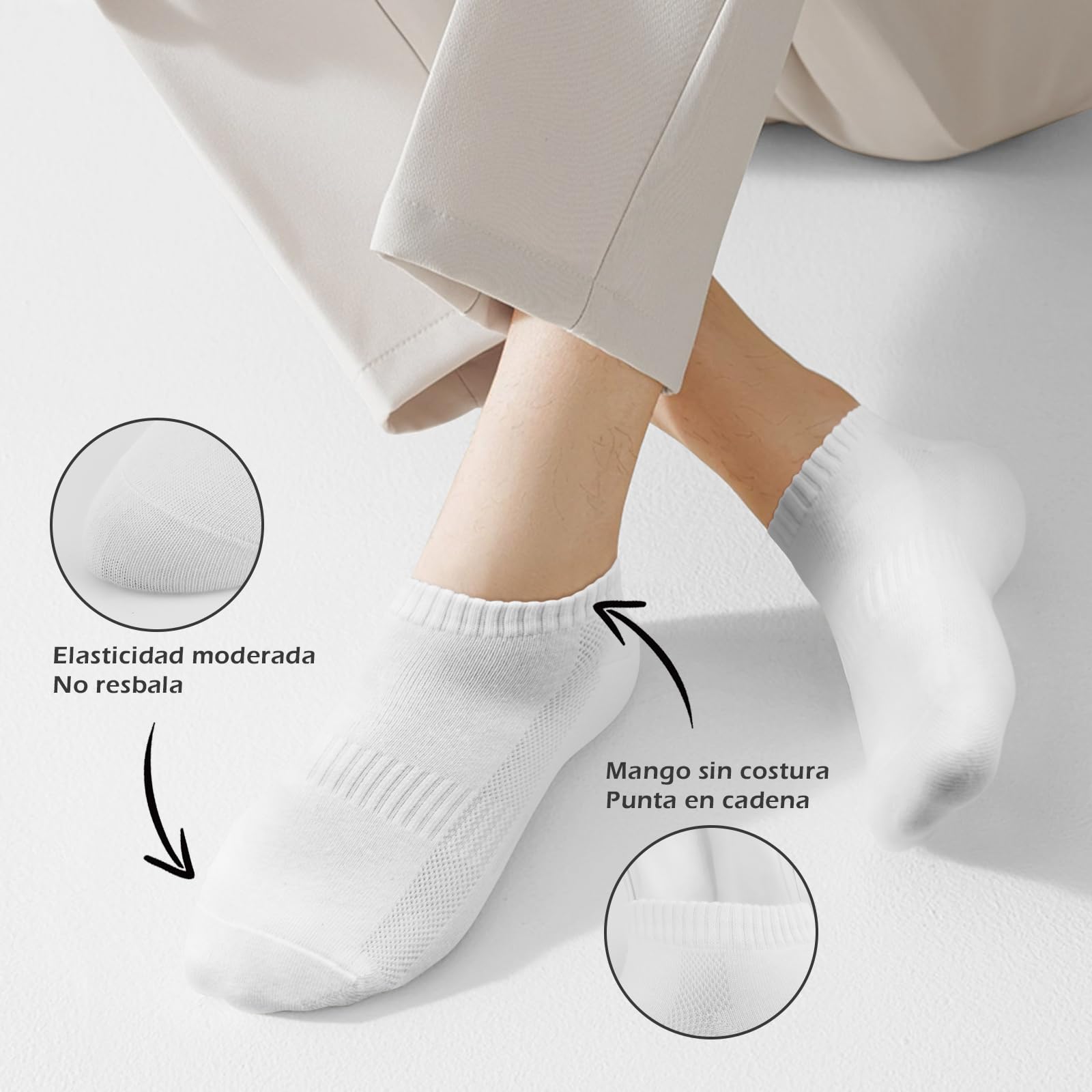 QINCAO 6/10 Pares de Calcetines Cortos para Hombre - Calcetines Cortos para Mujer - Calcetines Deportivos para Hombre y Calcetines Deportivos para Mujer en algodón transpirable